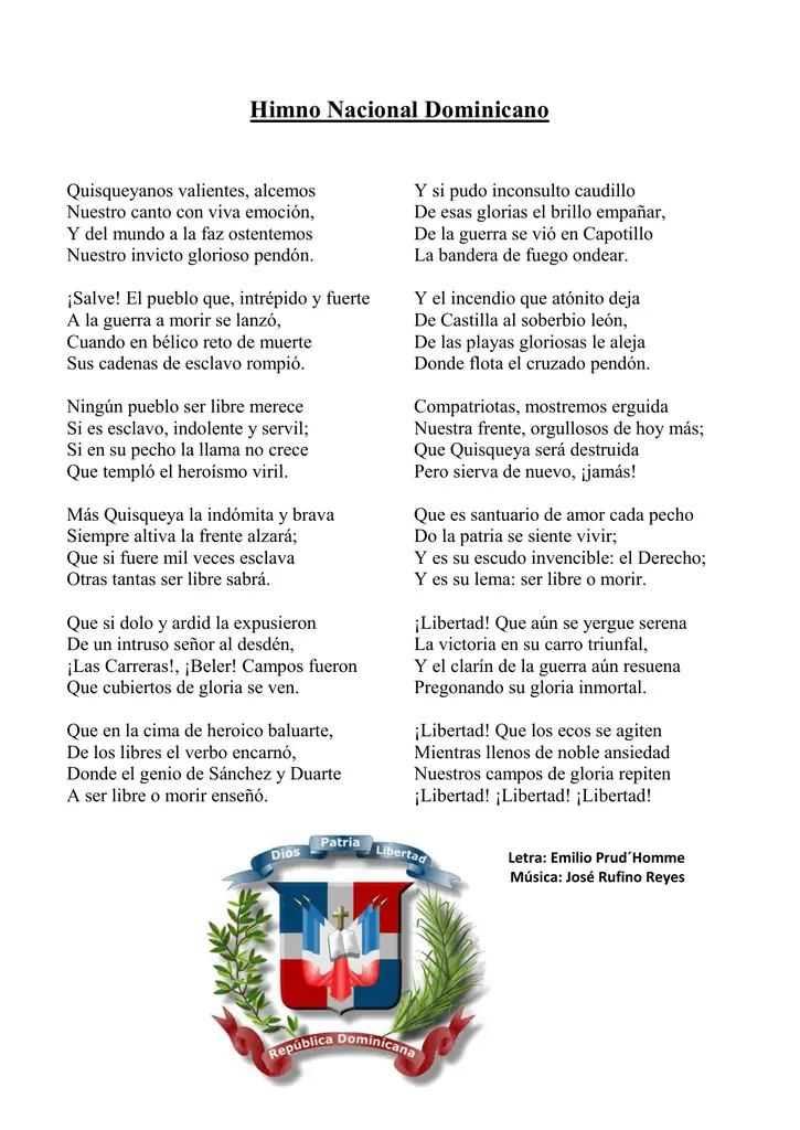 Himno Nacional de Republica Dominicana